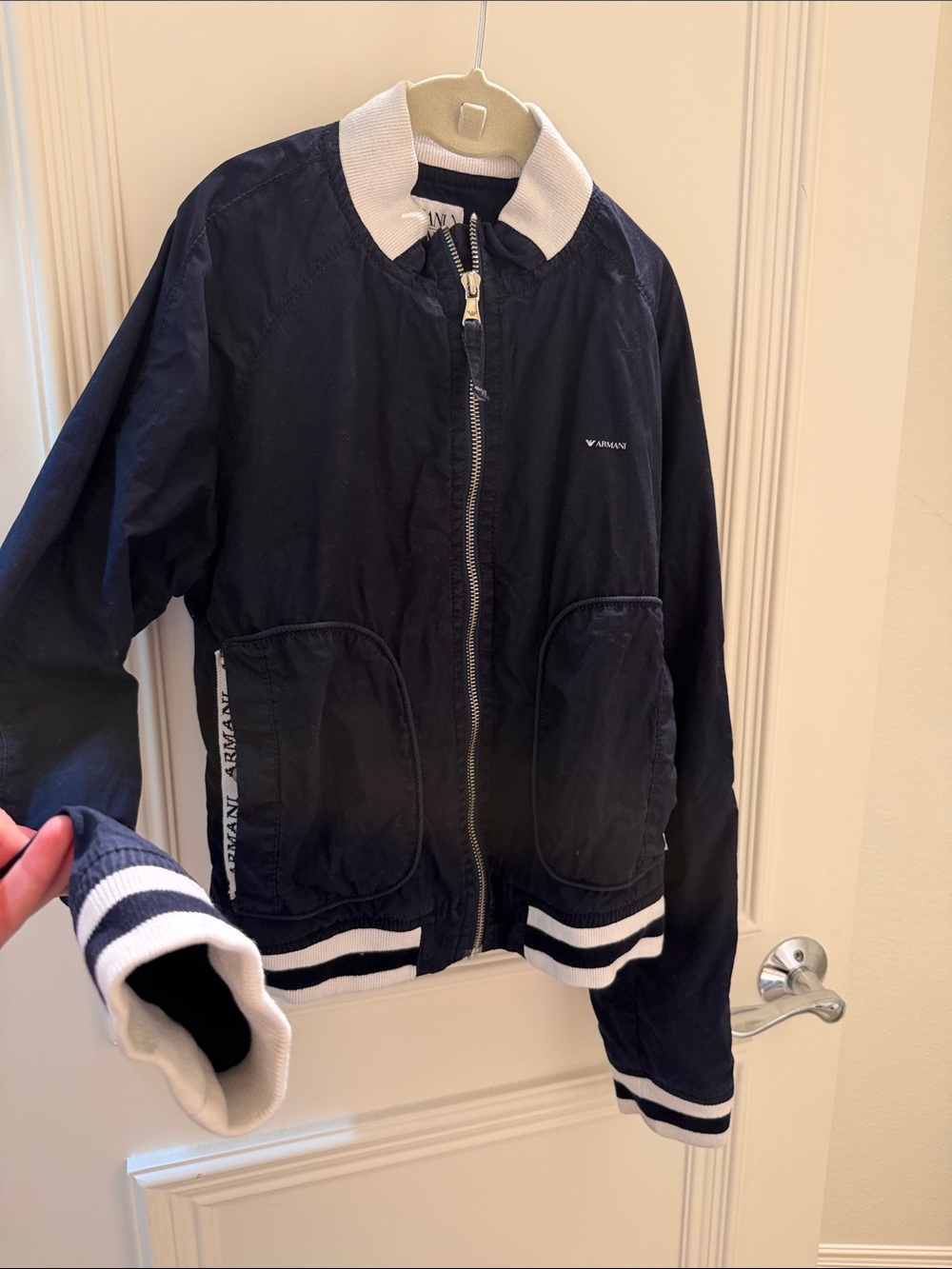 Emporio Armani Navy Jacket with White Trim